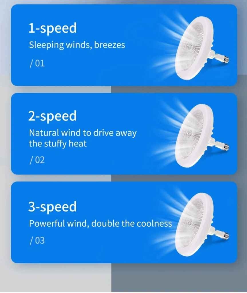 30W Remote Control Ceiling Fan Lamp Infinitely Dimmable E27 Base Noise Mute 3-Speed Wind Speed Adjustment LED Light 85-265V