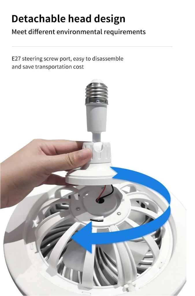 30W Remote Control Ceiling Fan Lamp Infinitely Dimmable E27 Base Noise Mute 3-Speed Wind Speed Adjustment LED Light 85-265V