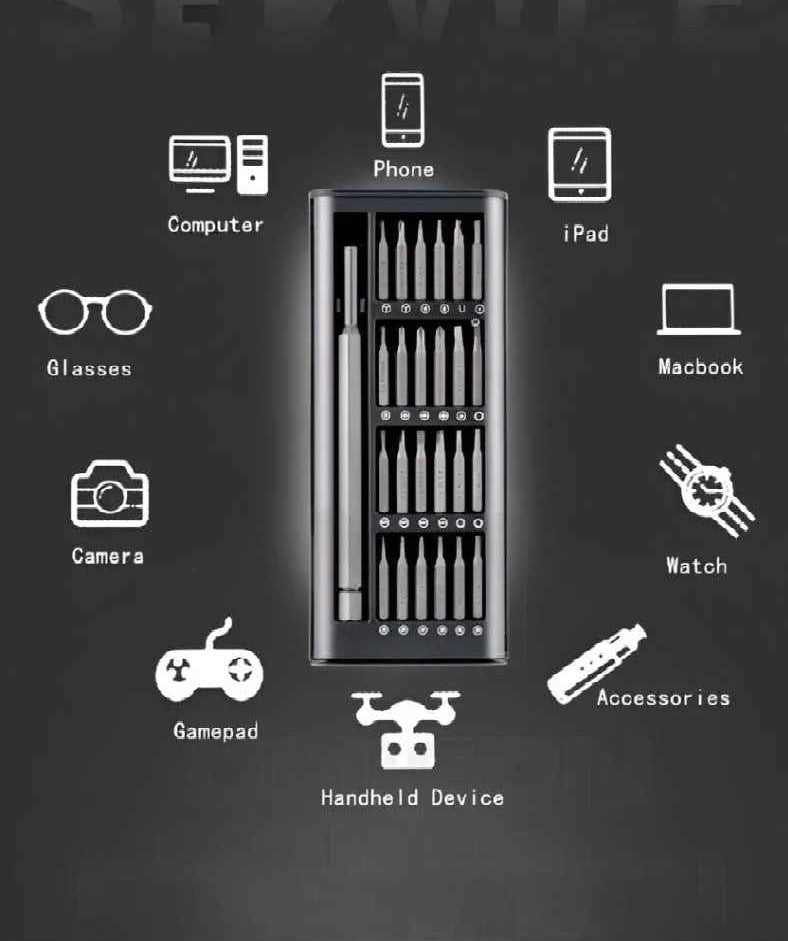 24 In 1 Screw Driver Tiny Magnetic Tools Kit For Repairing Long Handle Screwdriver
