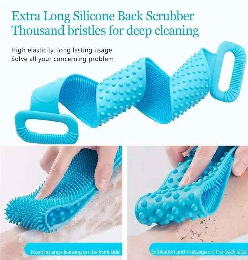 1 Pc Silicone Body Scrubber Bath Brush Belt