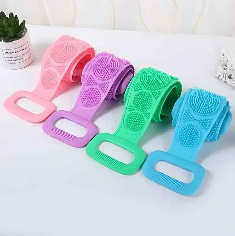 1 Pc Silicone Body Scrubber Bath Brush Belt
