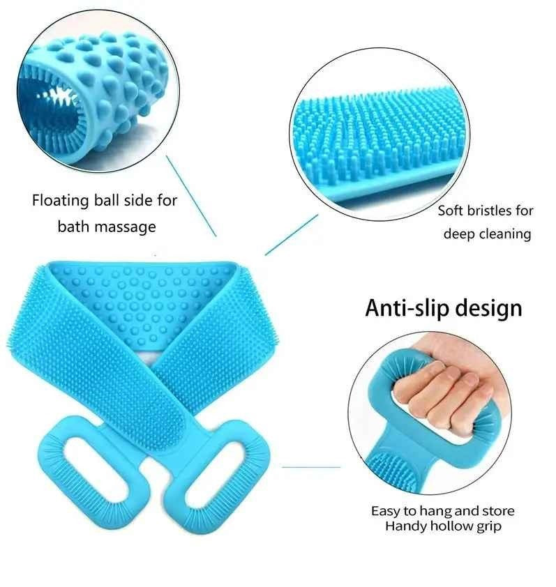1 Pc Silicone Body Scrubber Bath Brush Belt