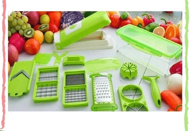 Multifunctional Roller Vegetable Cutter, 5 In 1 Vegetable Slicer And Cutter, Manual Rotary Drum Greator, Hand Roller Type Square Drum Vegetable Cutter with5 Removable Blades For Kitchen